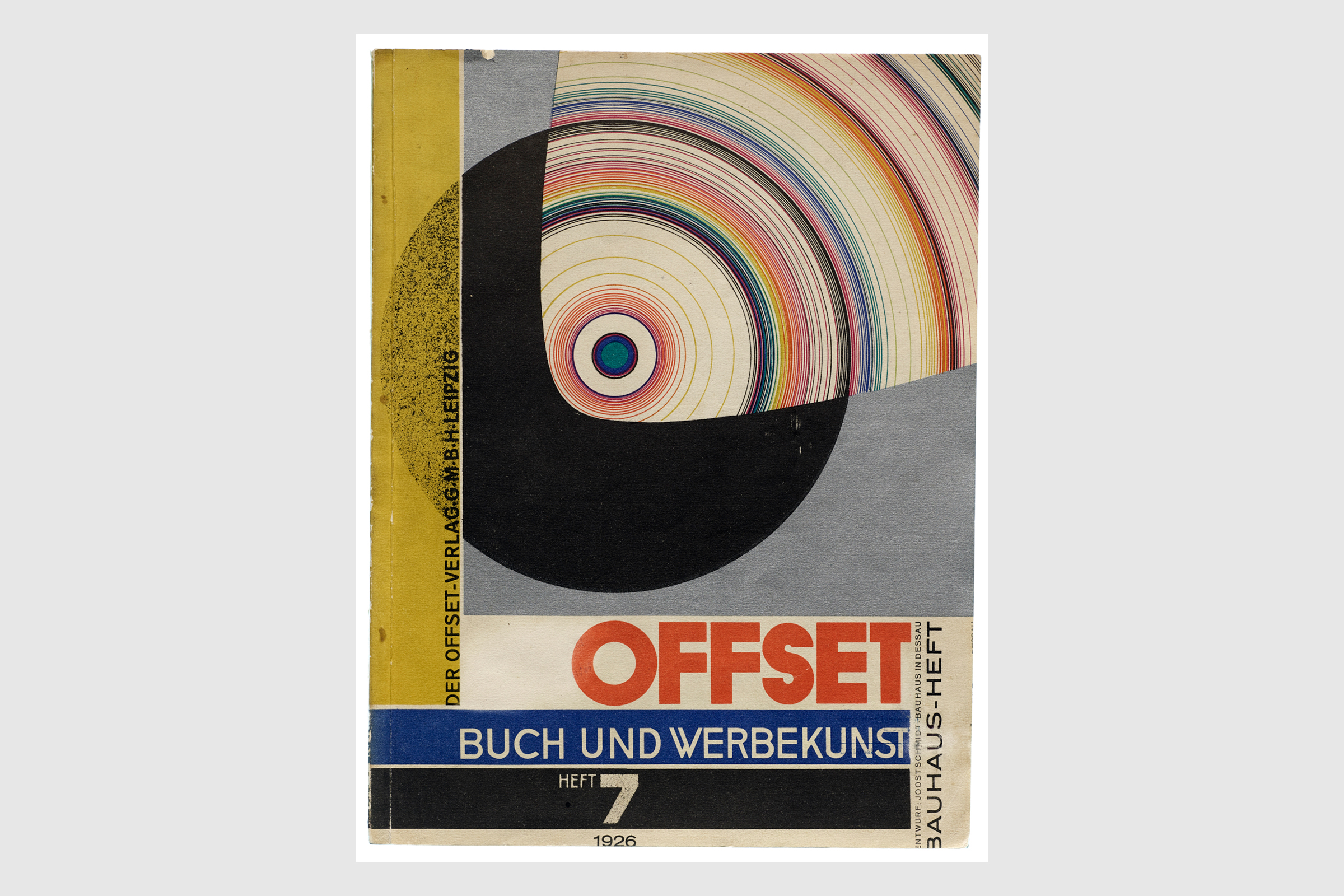 Joost Schmidt (cover designer) Offset: Book and Advertising Art, Bauhaus Issue (Offset: Buch und Werbekunst, Bauhaus-heft), vol. 3, no. 7, 1926.