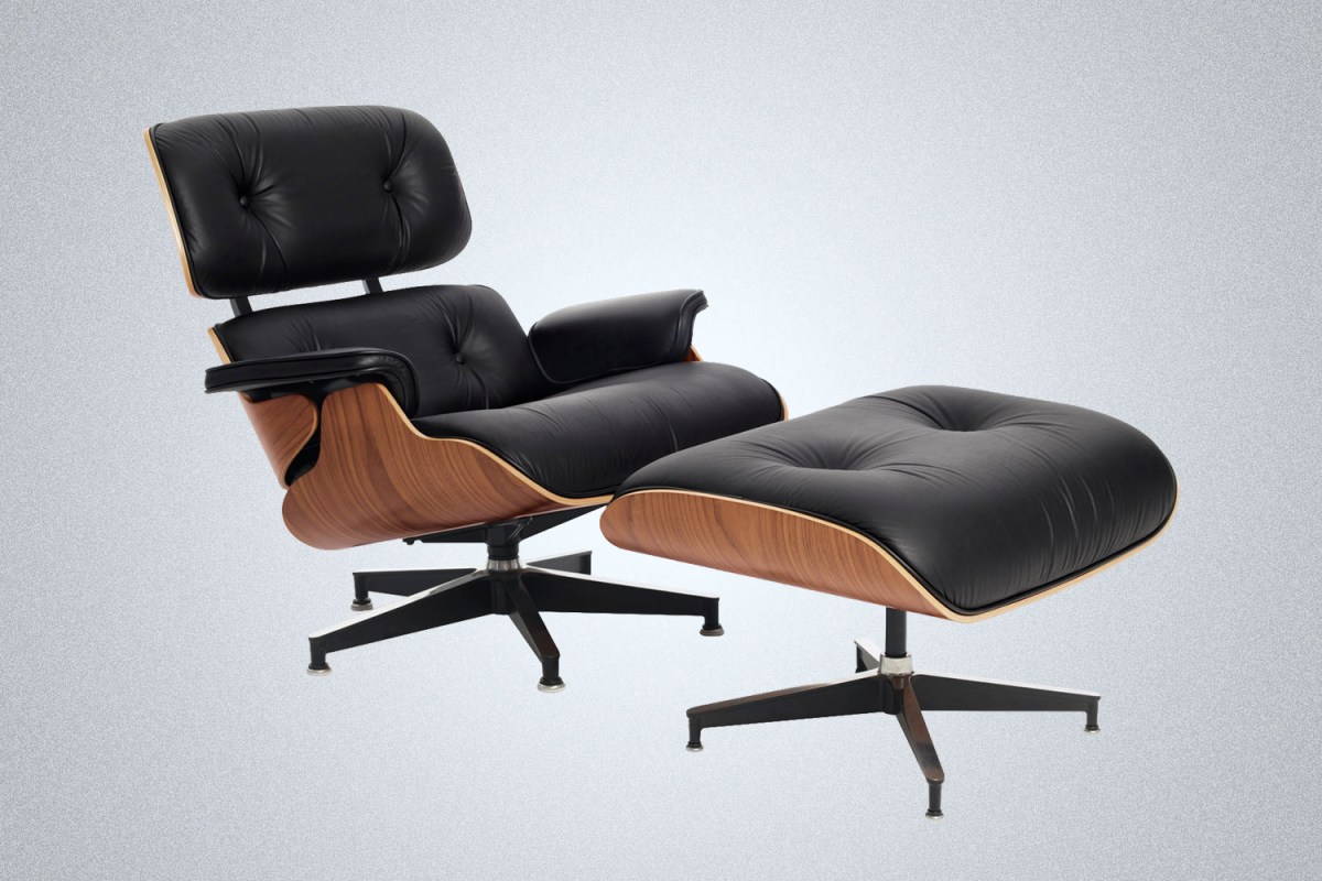 The Eames Lounge Chair and Ottoman in walnut and black leather, now on sale at Design Within Reach during the Herman Miller Sale
