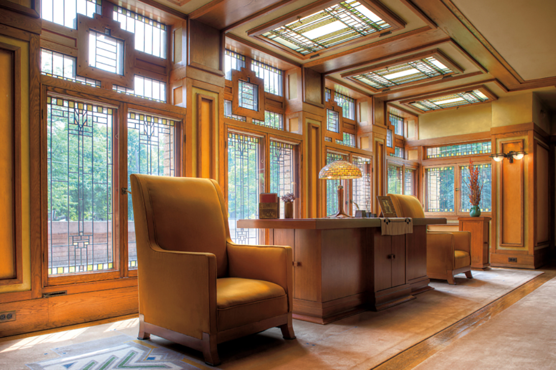 Frank Lloyd Wright’s 1908 Meyer May House is one of the master’s finest Prairie Style residences, built for a local clothier in Grand Rapids.