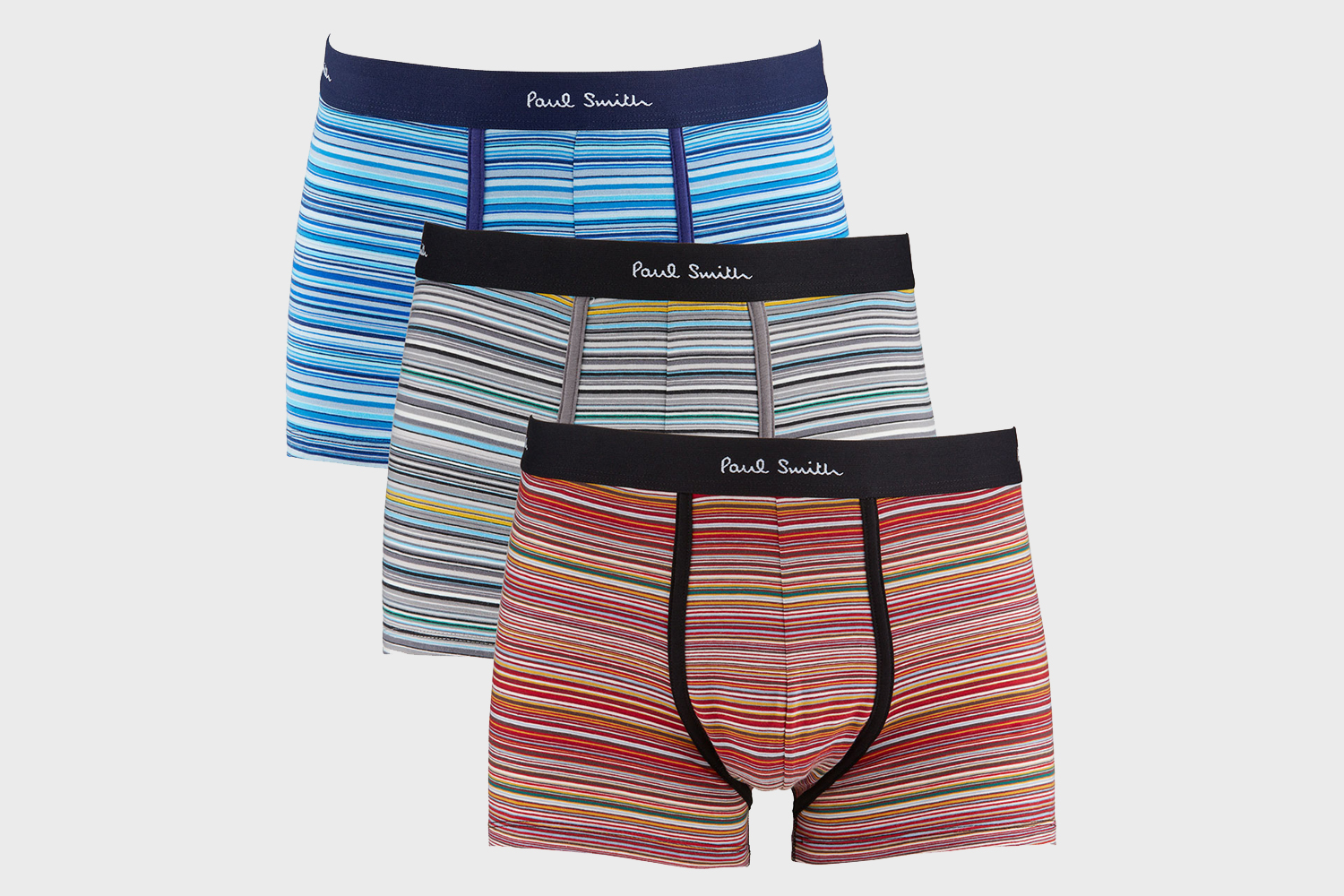 PAUL SMITH Men's 3-Pack Multi-Stripe Boxer Trunks