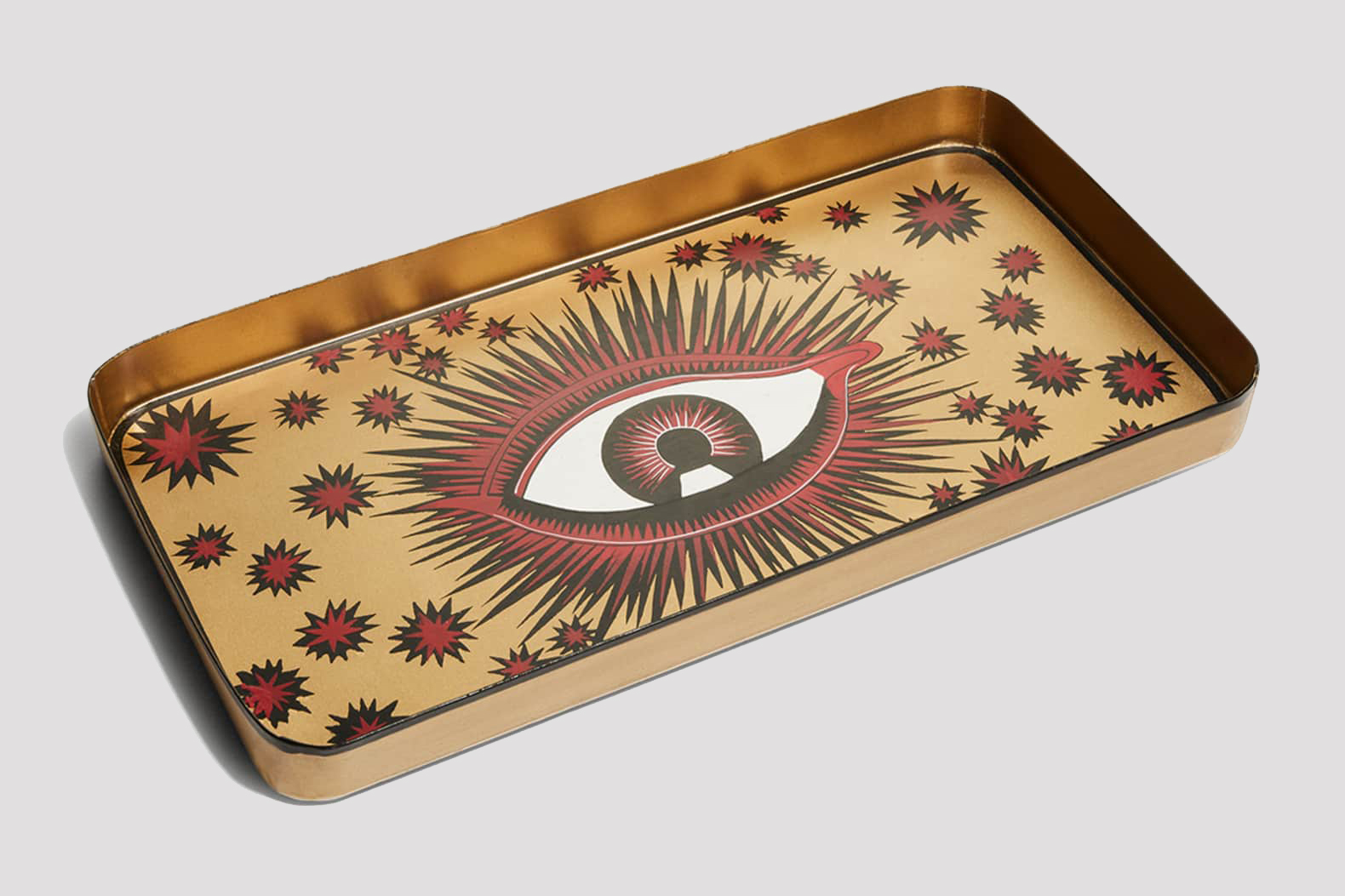 LES OTTOMANS Eye Gold Hand-Painted Iron Tray