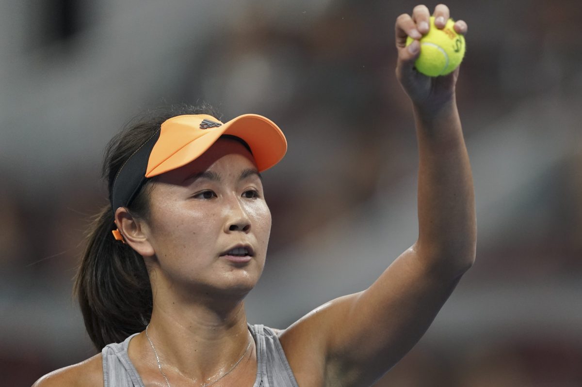Peng Shuai of China in action at the 2019 China Open