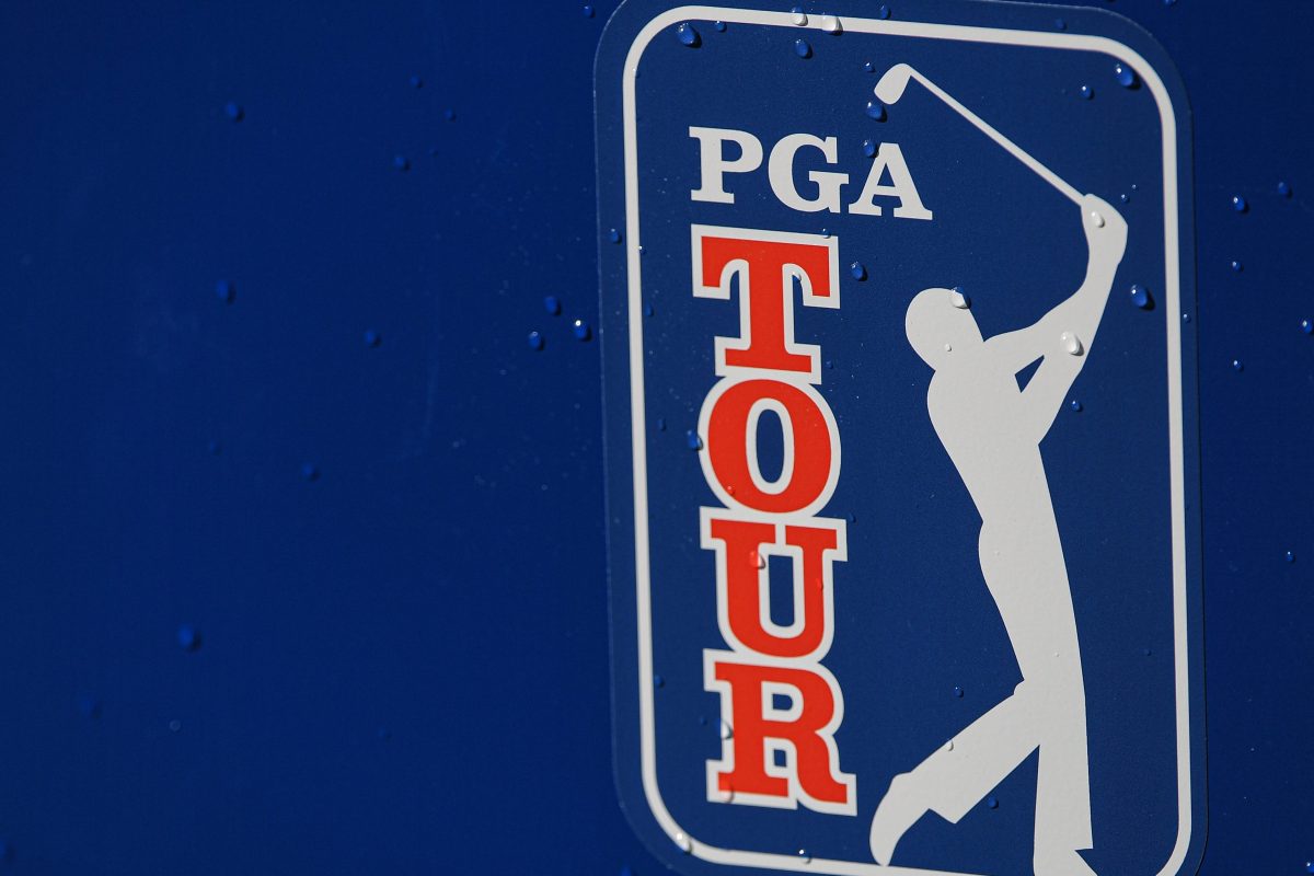 The PGA Tour logo seen during the Farmers Insurance Open at Torrey Pines