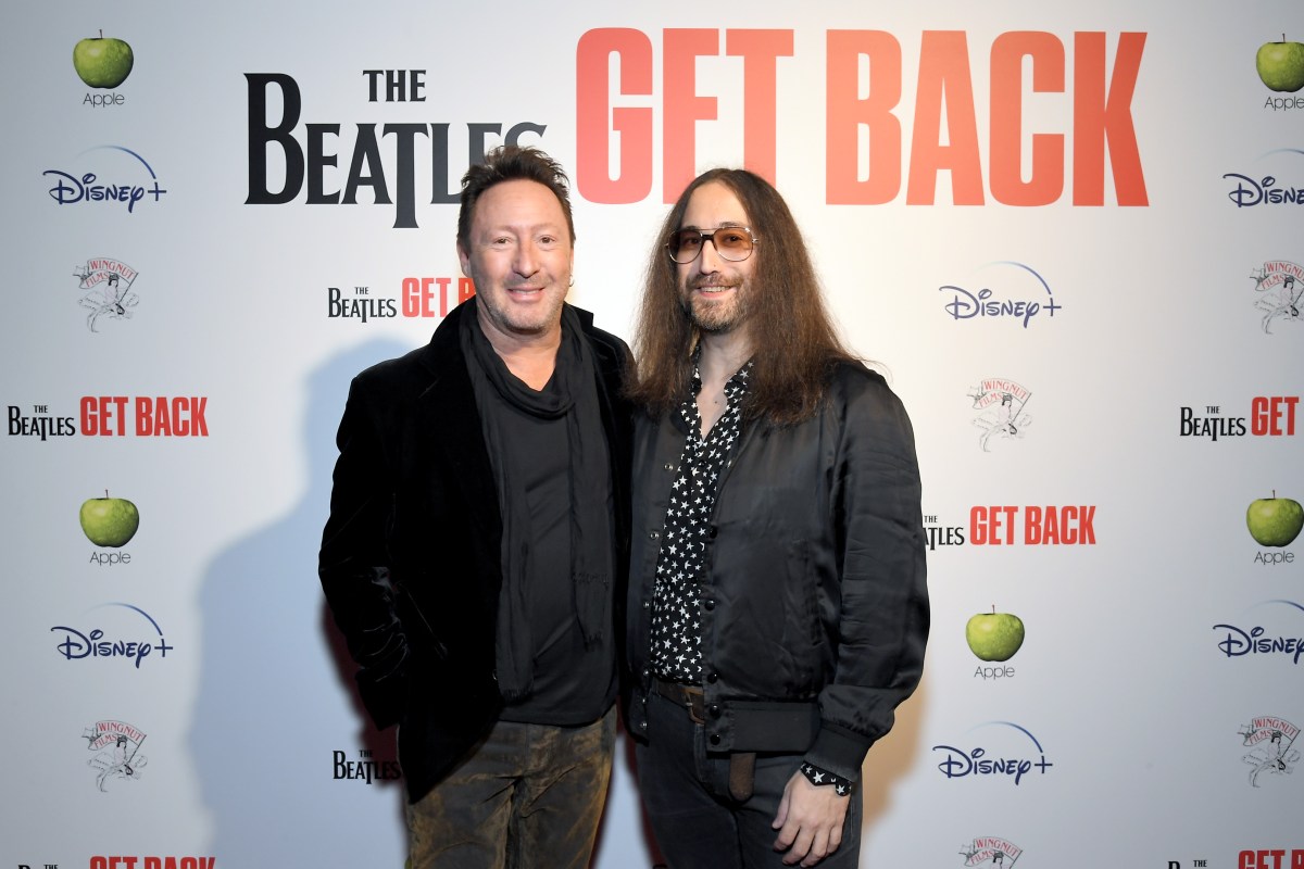 Julian Lennon and Sean Lennon attend the Exclusive 100-Minute Sneak Peek of Peter Jackson's The Beatles: Get Back at El Capitan Theatre on November 18, 2021 in Hollywood, California.