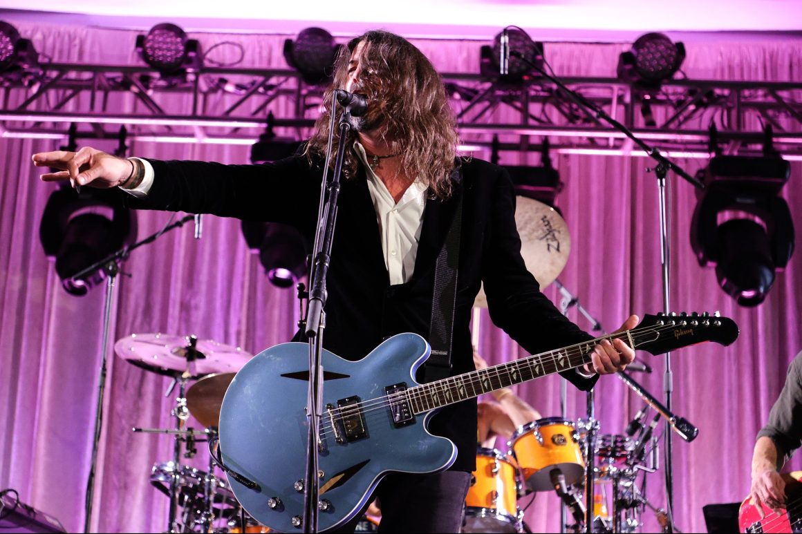 Dave Grohl of the Foo Fighters performs onstage at the American Museum of Natural History Gala 2021 on November 18, 2021 in New York City.