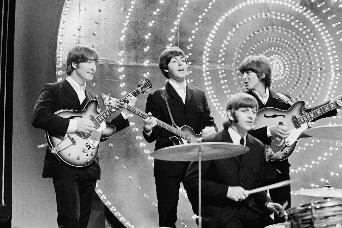 The Beatles perform on BBC TV show "Top Of The Pops" in London in 1966. It was recently revealed the group wanted to make their own movie version of Tolkien's "Lord of the Rings."