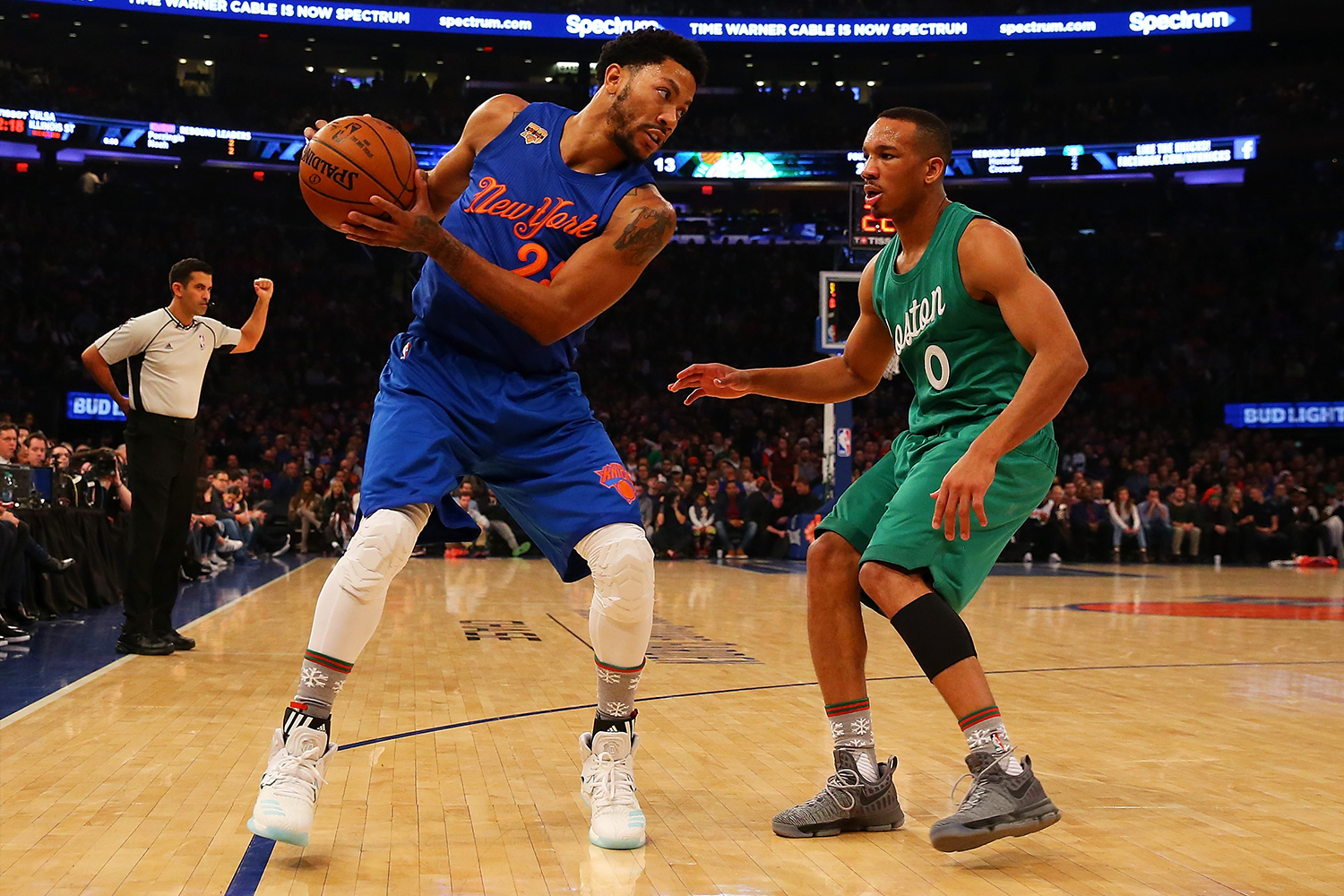 The Knicks and Celtics play in their Christmas card-inspired uniforms i 2016