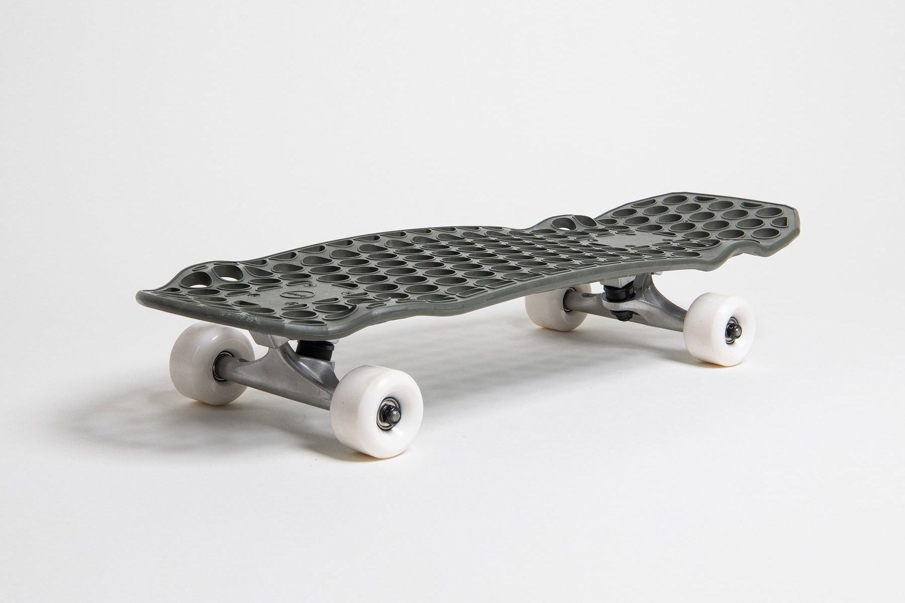 a lander perforated steel skateboard