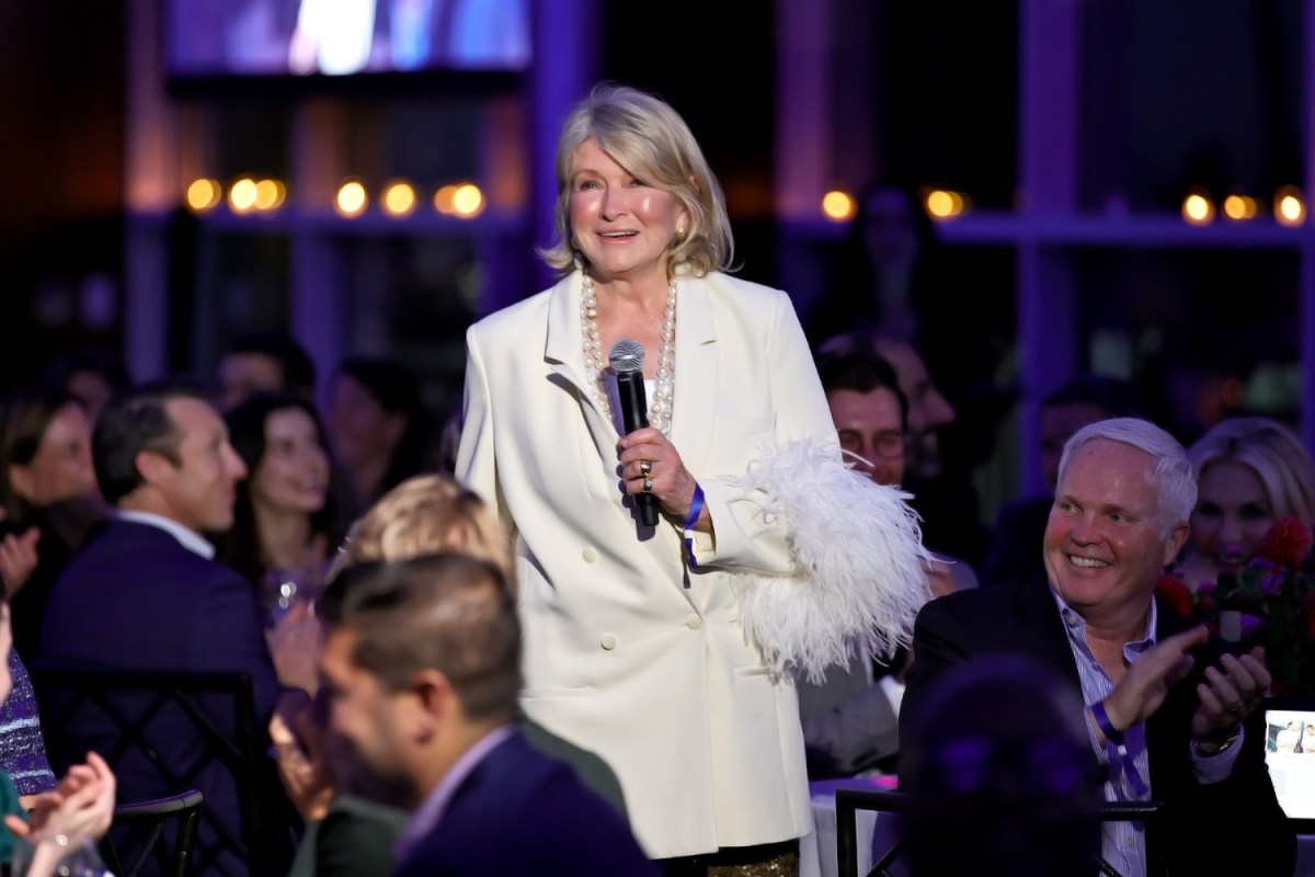 Martha Stewart speaks at the 2021 Hudson River Park Gala at Pier Sixty at Chelsea Piers on October 07, 2021 in New York City