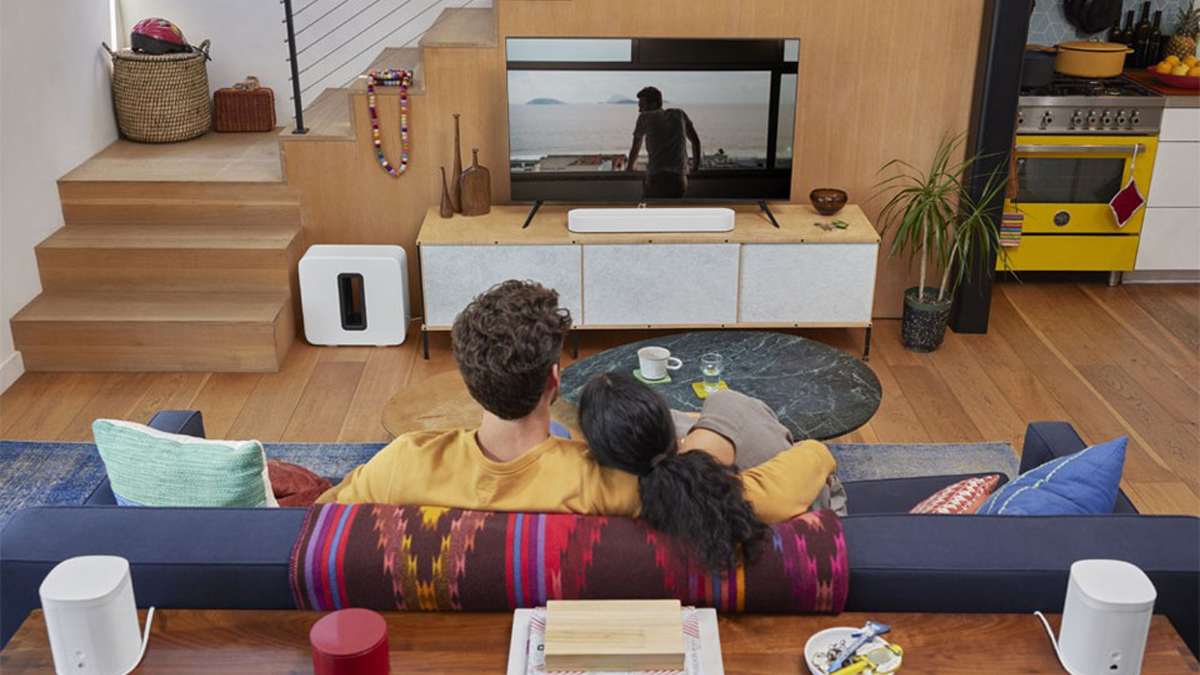 Sonos products are designed to work well together for easy home theater setup.