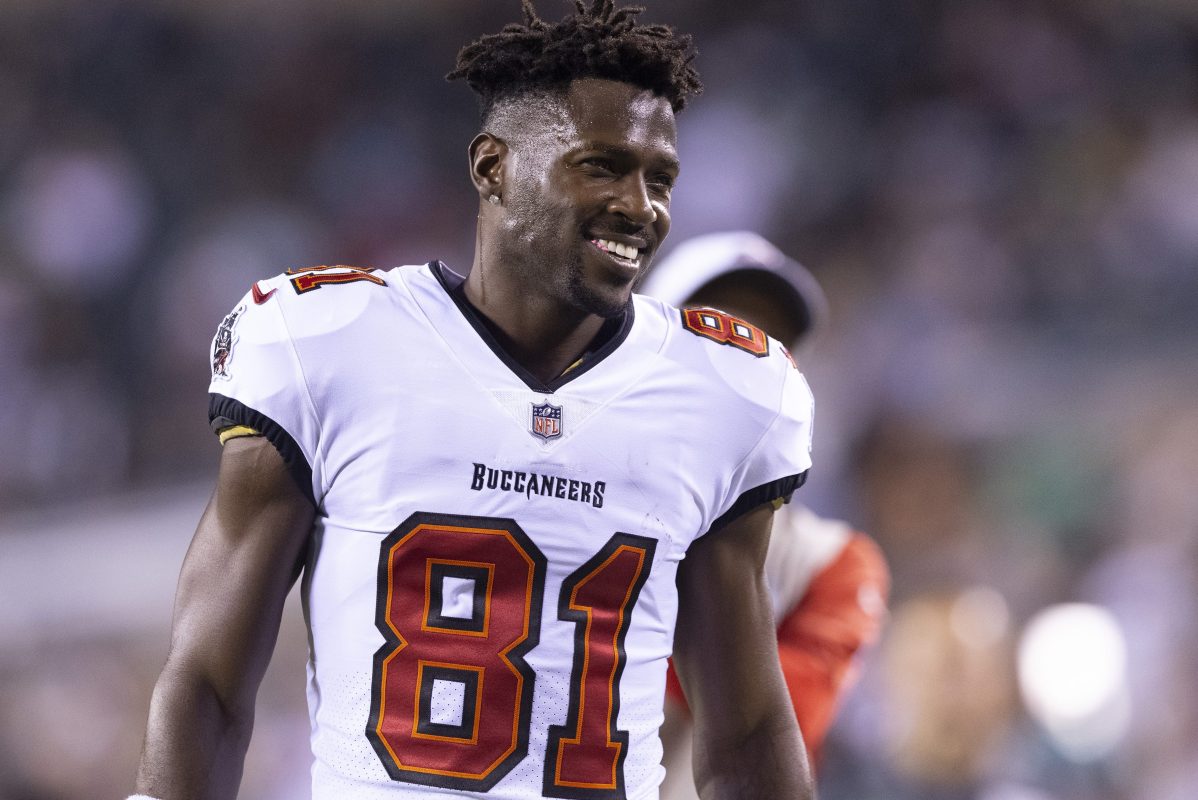 Antonio Brown of the Tampa Bay Buccaneers before a game