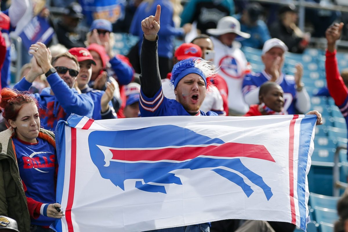 Bills fans watch a game between Buffalo Bills and the Jacksonville Jaguars