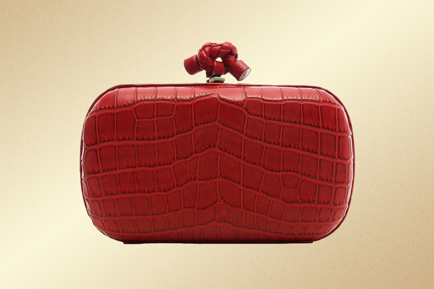 Women's Bottega Veneta Red Crocodile Knot Minaudiere Clutch Handbag available on eBay
