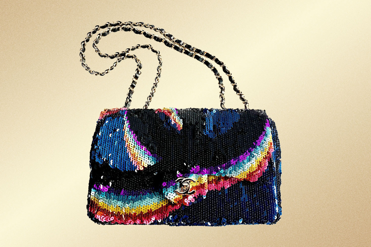 Women's Chanel Sequin 2021 Rainbow Flap Handbag available on eBay