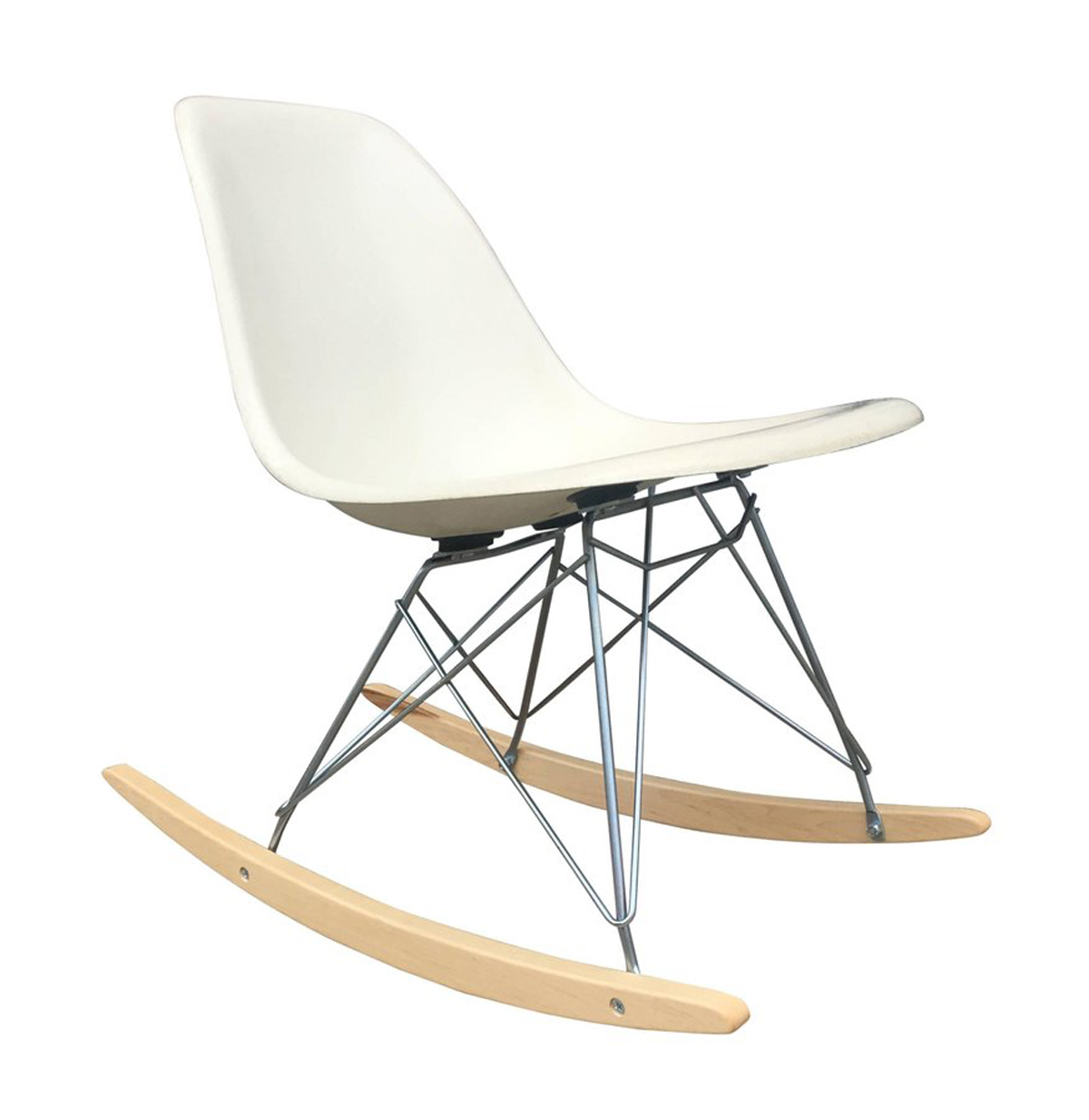 An Eames fiberglass rocking chair