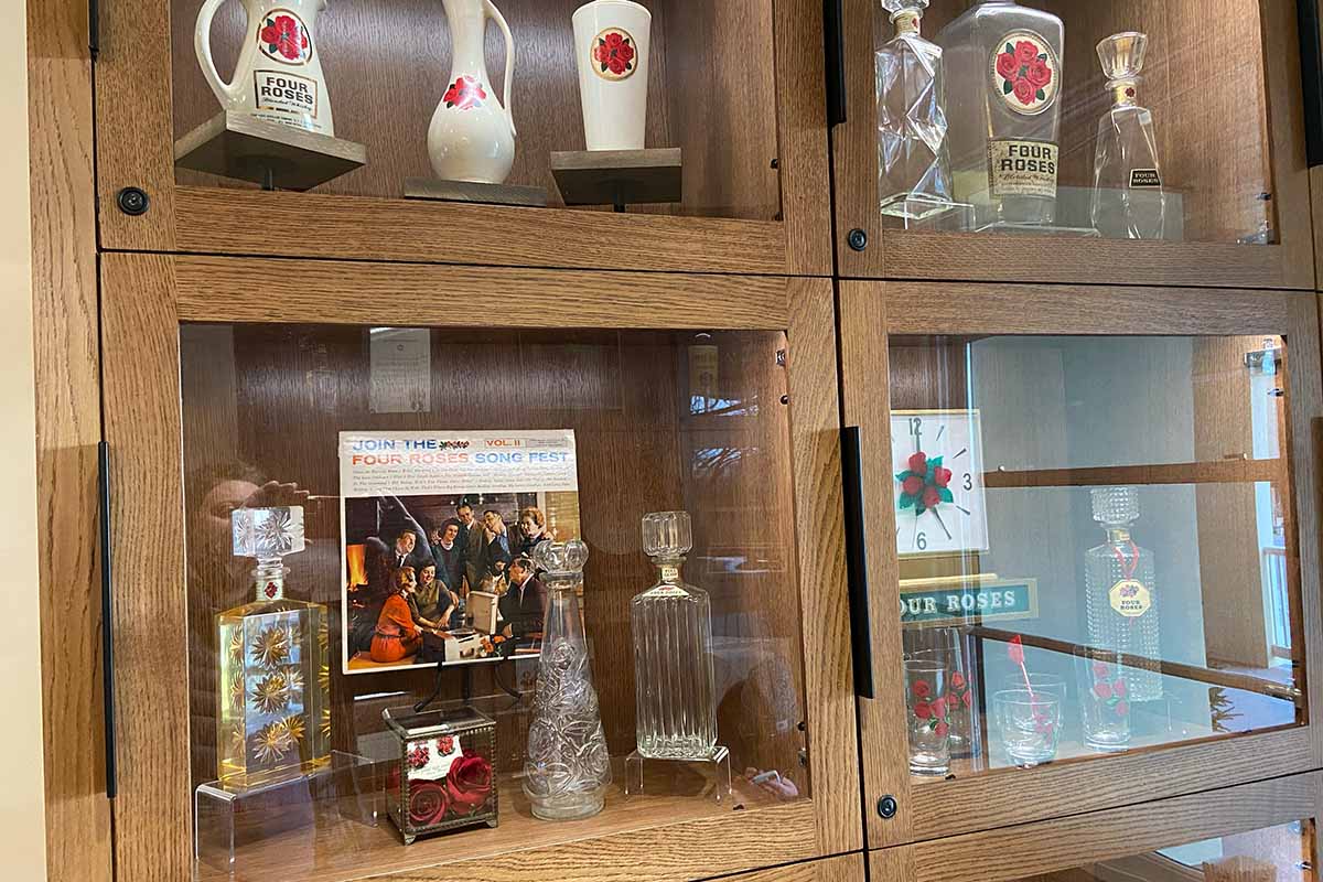 historical artifacts at the new Four Roses visitor center
