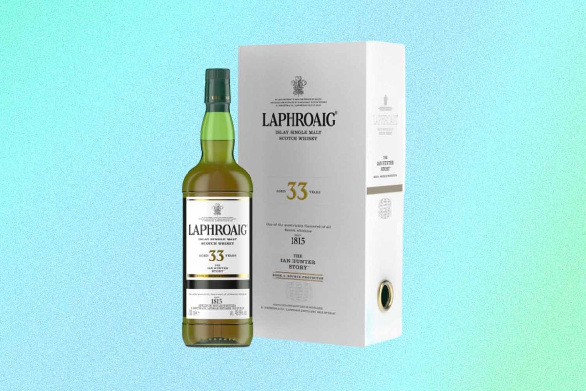 A bottle of the new Laphroaig Ian Hunter Series Book Three: Source Protector