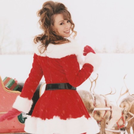 Mariah Carey in the video from "All I Want for Christmas Is You"