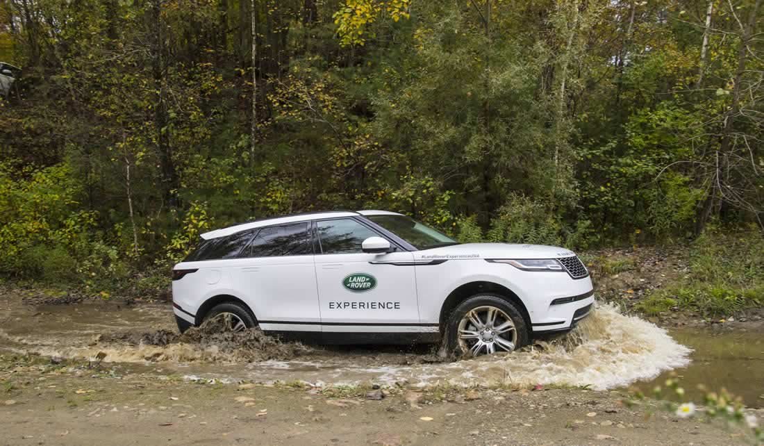 Putting a Land Rover through its paces at one of the brand's Experience Centers in Vermont