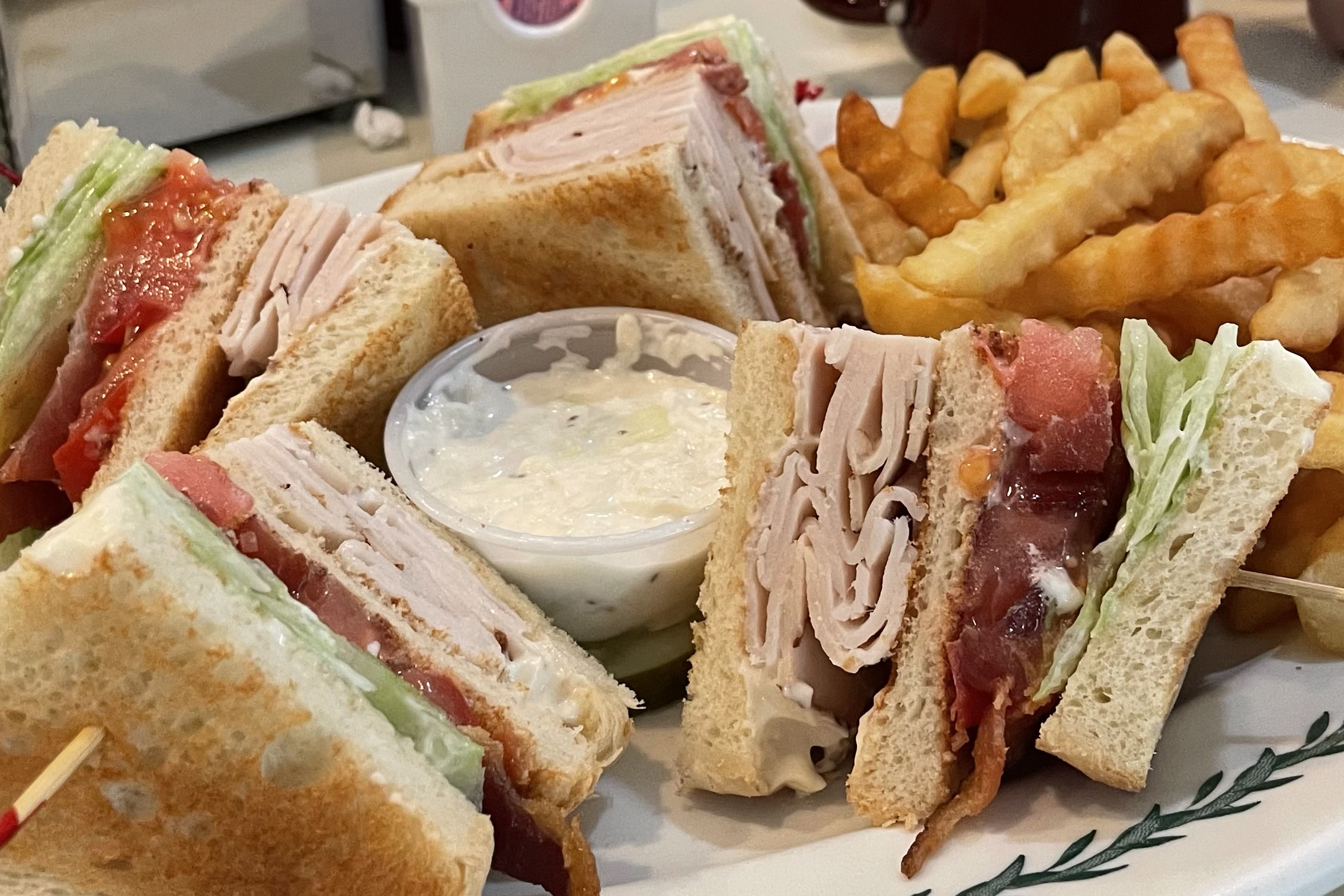 A club sandwich from Sparky's diner