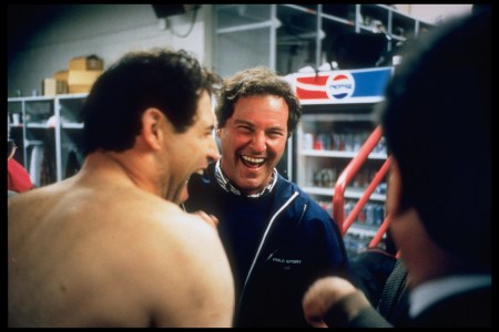 Sports agent Leigh Steinberg sharing a laugh with star client Steve Young in 1996