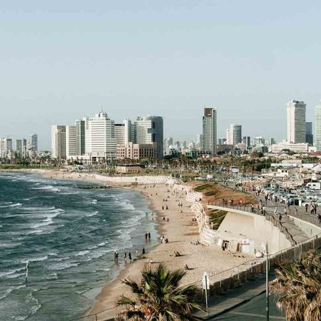 An aerial shot of Tel Aviv, which is now the most expensive city in the world to reside