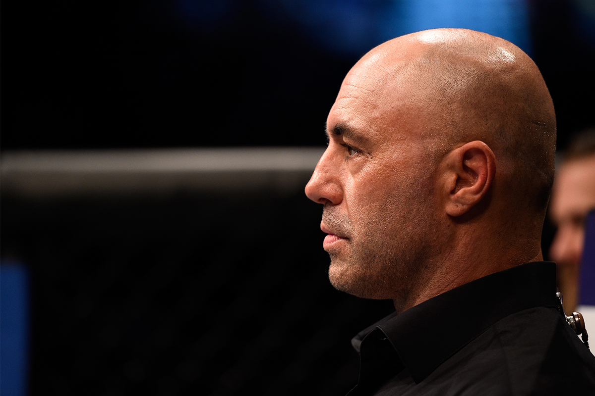 A profile shot of podcaster Joe Rogan. Doctors, scientists and educators condemned Rogan in open letter published in December 2021.