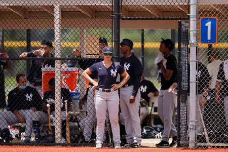 Rachel Balkovec managing a minor league game.