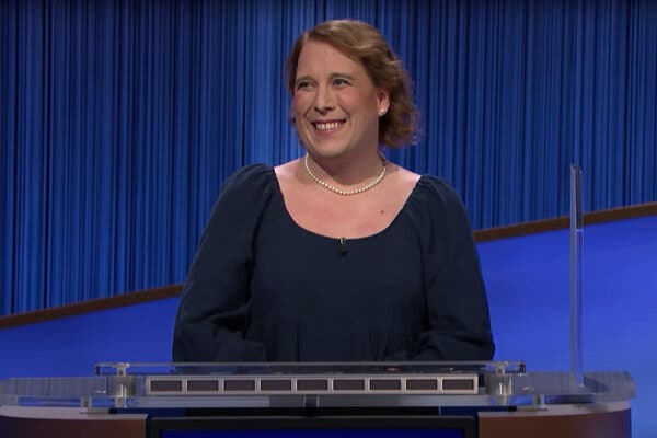 Amy Schneider appears on a recent episode of "Jeopardy!" She's the first woman to win more than $1 million, but she's also part of a winning trend.