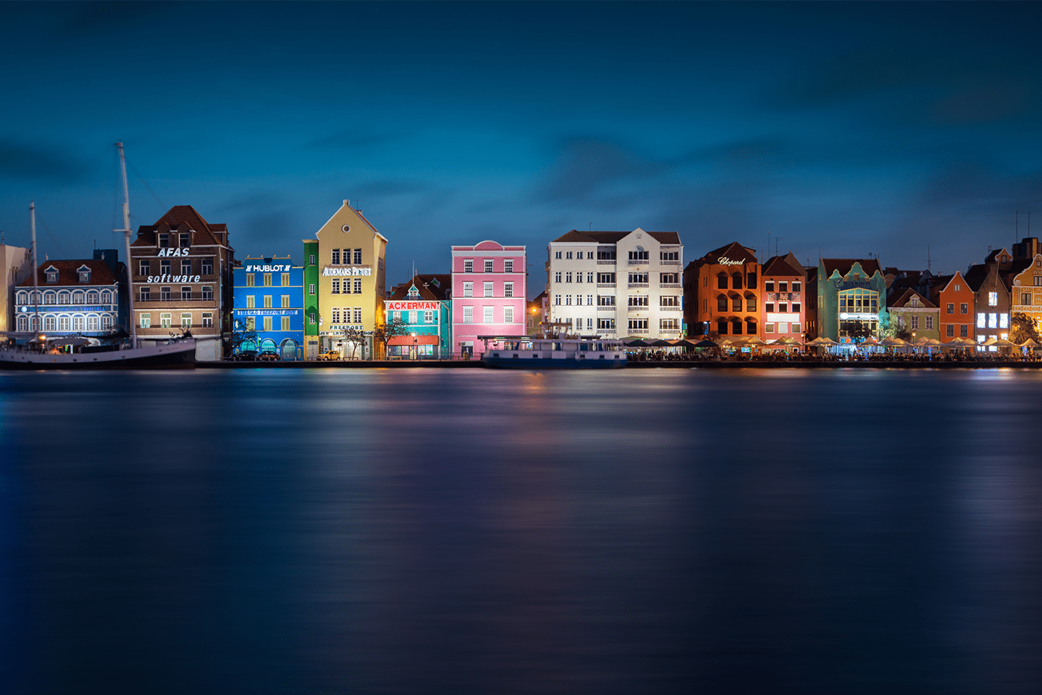 View of Willemstad in Curaçao at night
