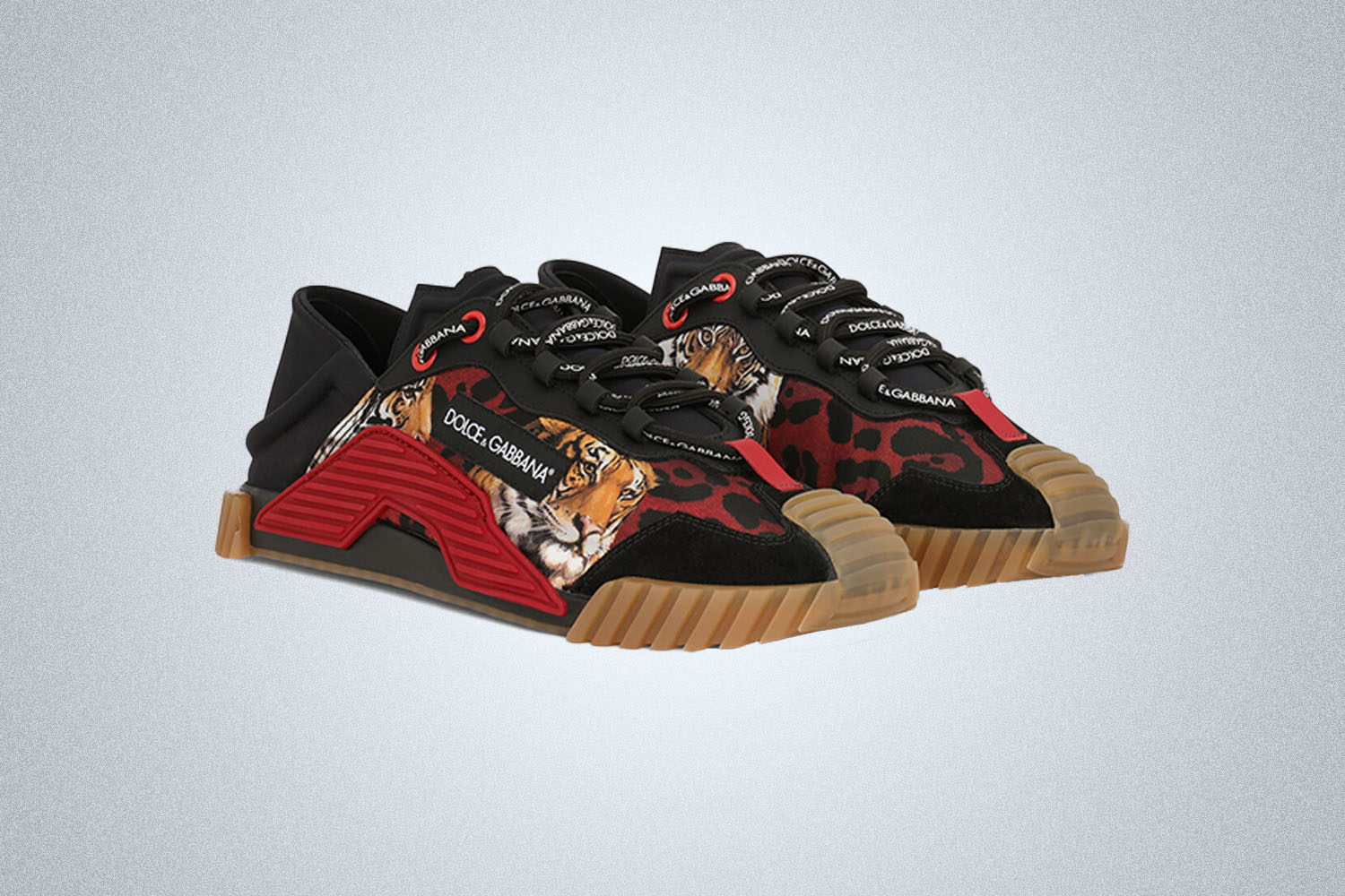 technical looking sneakers emblazoned wit h a full tiger graphic