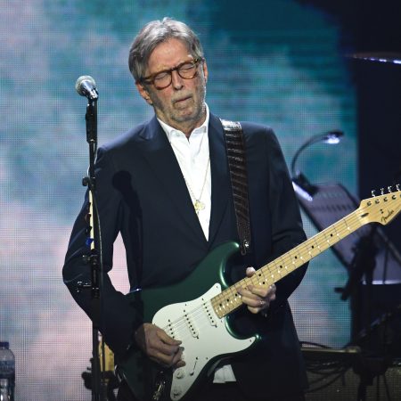 Eric Clapton performs on stage during Music For The Marsden 2020 at The O2 Arena on March 03, 2020 in London, England. The musician believe people who get vaccinated are under a type of hypnosis.