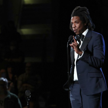 Inductee Jay-Z speaks onstage during the 36th Annual Rock & Roll Hall Of Fame Induction Ceremony at Rocket Mortgage Fieldhouse on October 30, 2021 in Cleveland, Ohio.