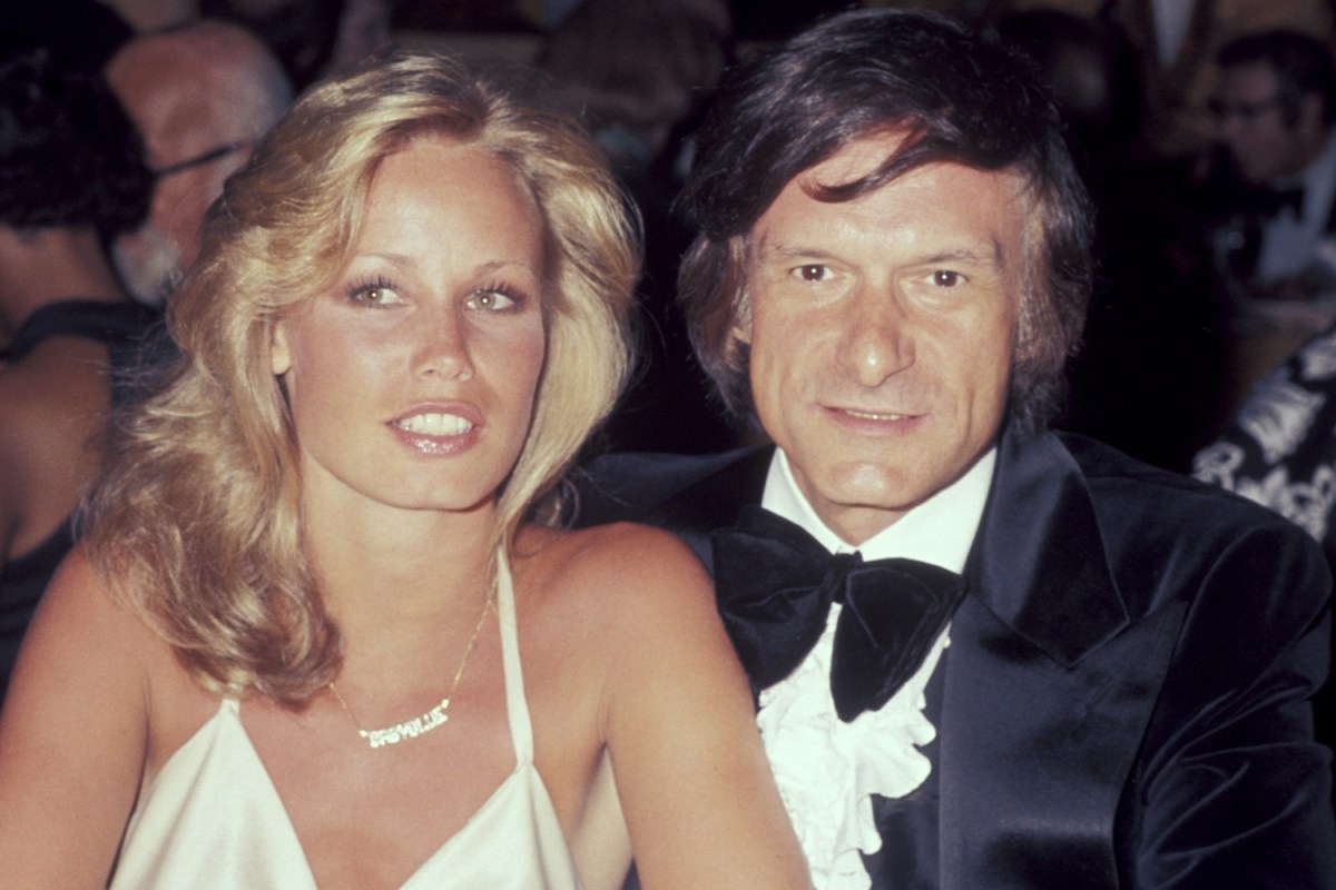 Sondra Theodore with former boyfriend and Playboy founder Hugh Hefner in 1977. Theodore claims Hefner once had sex with a dog.
