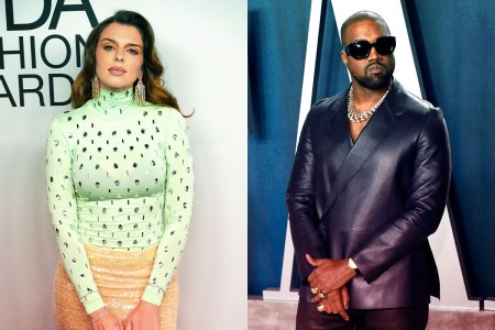 Side by side photos of Kanye West and Julia Fox