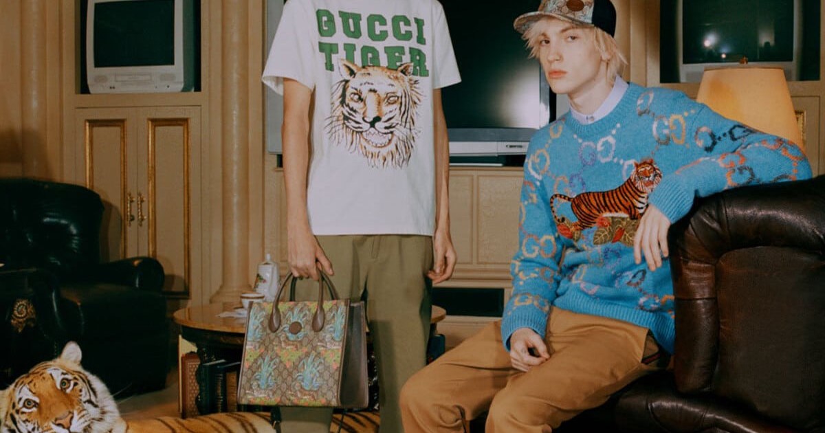 a campaign shoot from the Gucci LNY collection