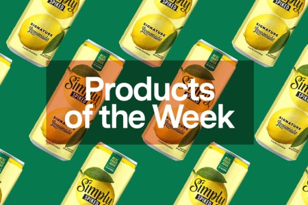 a collage of Simply Spike Lemonade Cans