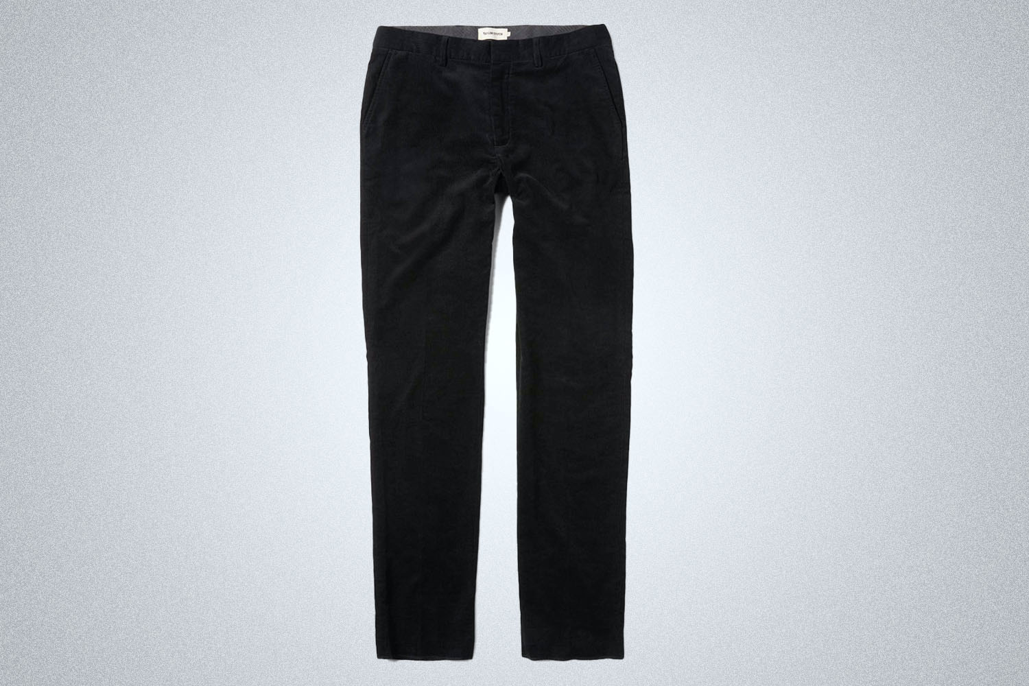 a pair of navy dress pants in a subtle cord