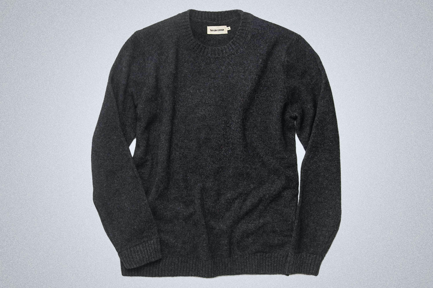 a handsome knit grey wool sweater