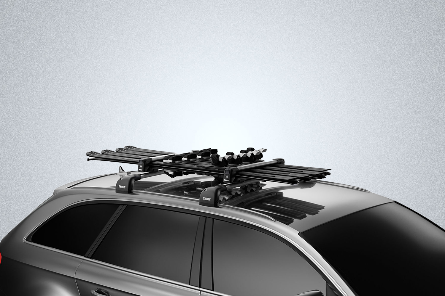The Thule SnowPack is a great roof rack to store skis and snowboards in winter of 2022