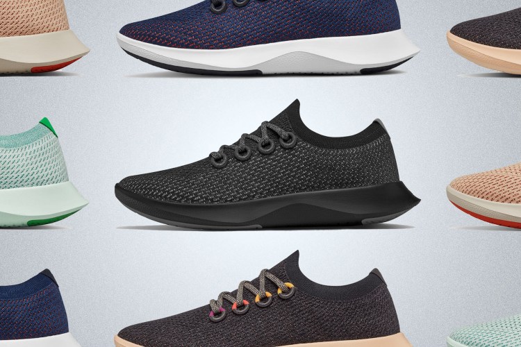 A grid of Allbirds Tree Dasher running shoes. The running sneakers are currently all discounted on Allbirds for men and women.