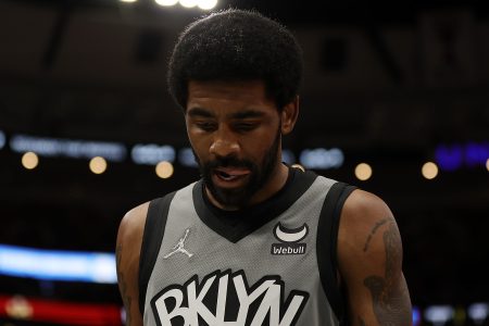 Kyrie Irving of the Brooklyn Nets during a game against the Chicago Bulls. Irving won't change his mind about getting a Covid-19 vaccine, even with teammate Kevin Durant out several weeks.