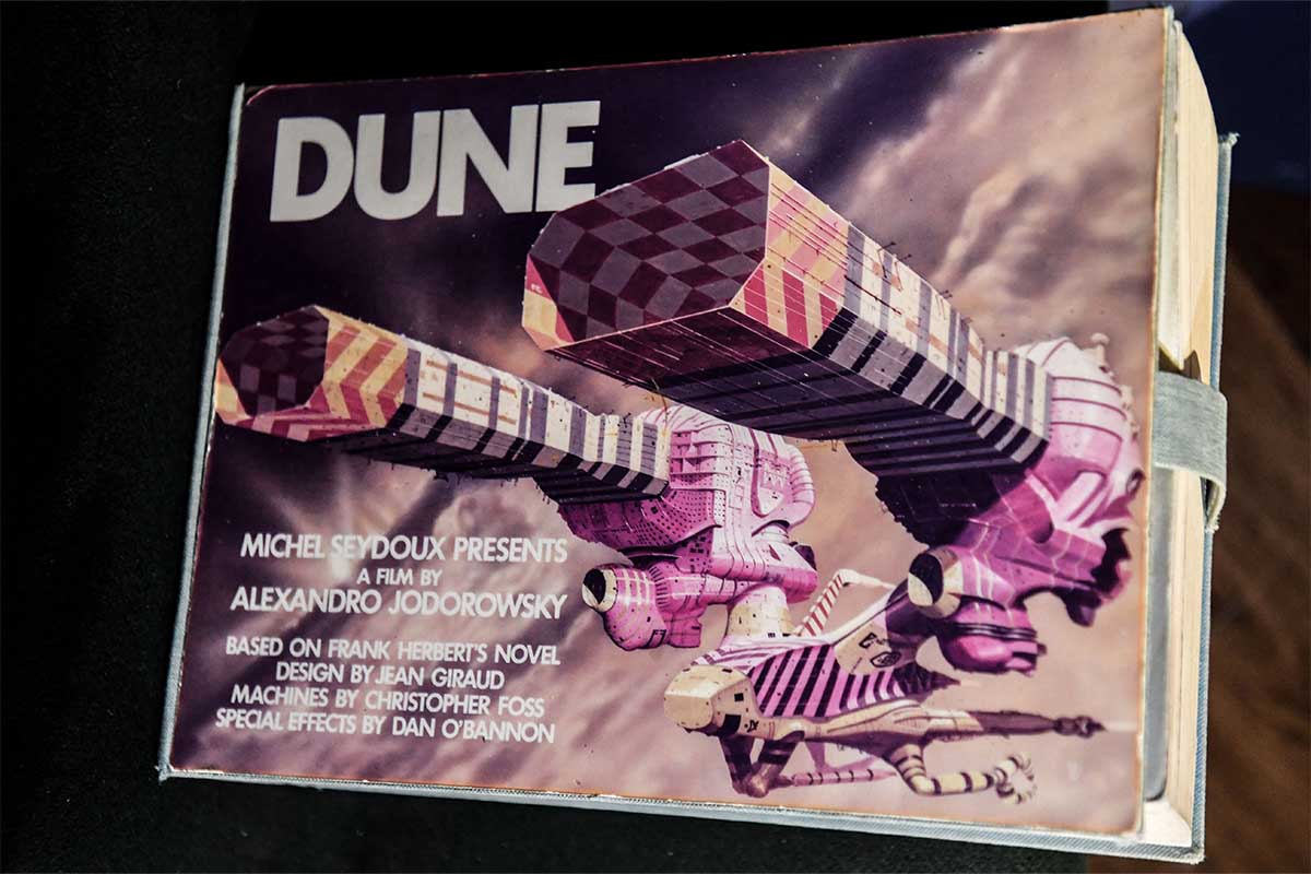 One of the ten Alejandro Jodorowsky's epic 1970 Dune storyboard copies is displayed to the public three days before an auction at Christie's Paris gallery, on November 19, 2021