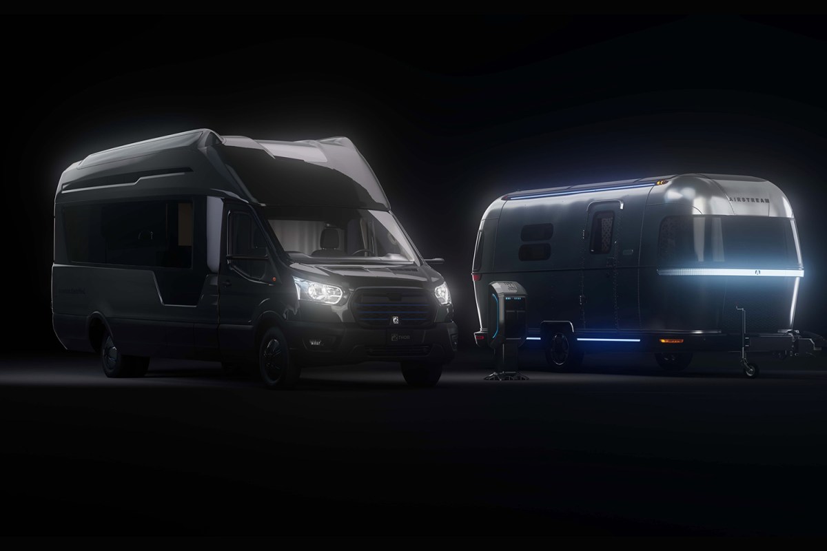 The Thor Vision Vehicle and Airstream eStream, two electric RV concepts announced by Thor at the 2022 Florida RV SuperShow in January