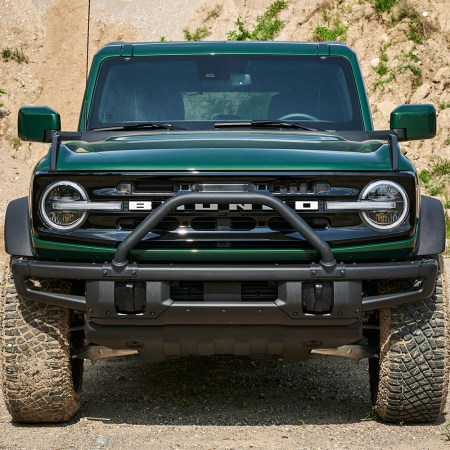The 2022 Ford Bronco Outer Banks in Eruption Green. We reviewed the new Wildtrak Bronco and weren't overly impressed.