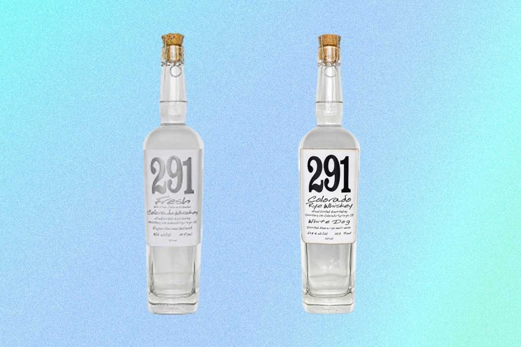 Two bottles of new-make whiskey from 291 in Colorado