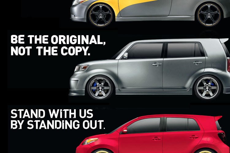 Old advertisements for the youth car brand Scion. They're called the Scion manifesto, for cars like the xB hatchback.