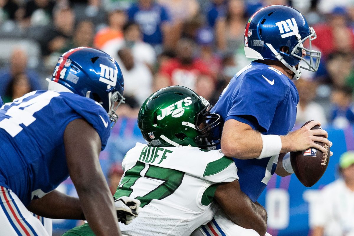 The New York Jets play the New York Giants in a preseason game at MetLife Stadium