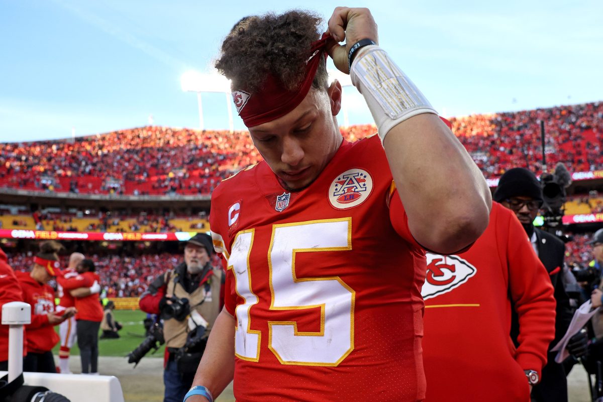 Patrick Mahomes walks off the field following the Chiefs 27-24 loss to the Cincinnati Bengals.