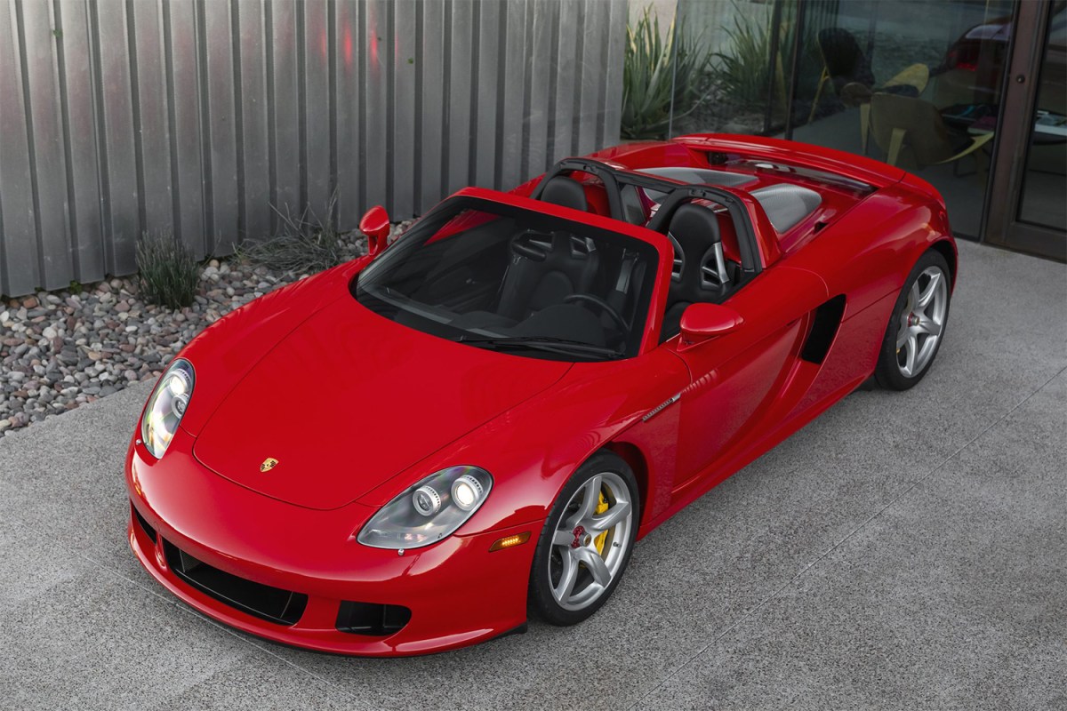 A 2005 Porsche Carrera GT in Guards Red that sold on Bring a Trailer on January 5, 2022 for $1.9 million, the highest price ever paid for this sports car at auction